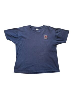 Vintage Pop Art WAM Quebec Canada Mountie Embroidered T-Shirt L 90s Streetwear